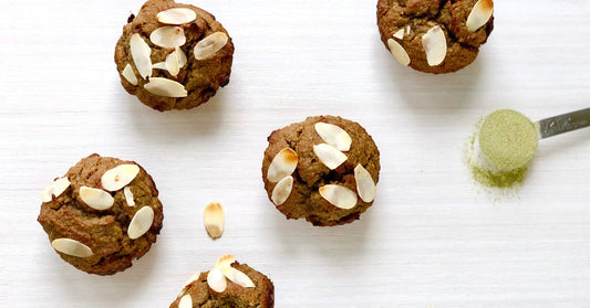 Muffins Sans Gluten Amande et Matcha - La Boite à Grains