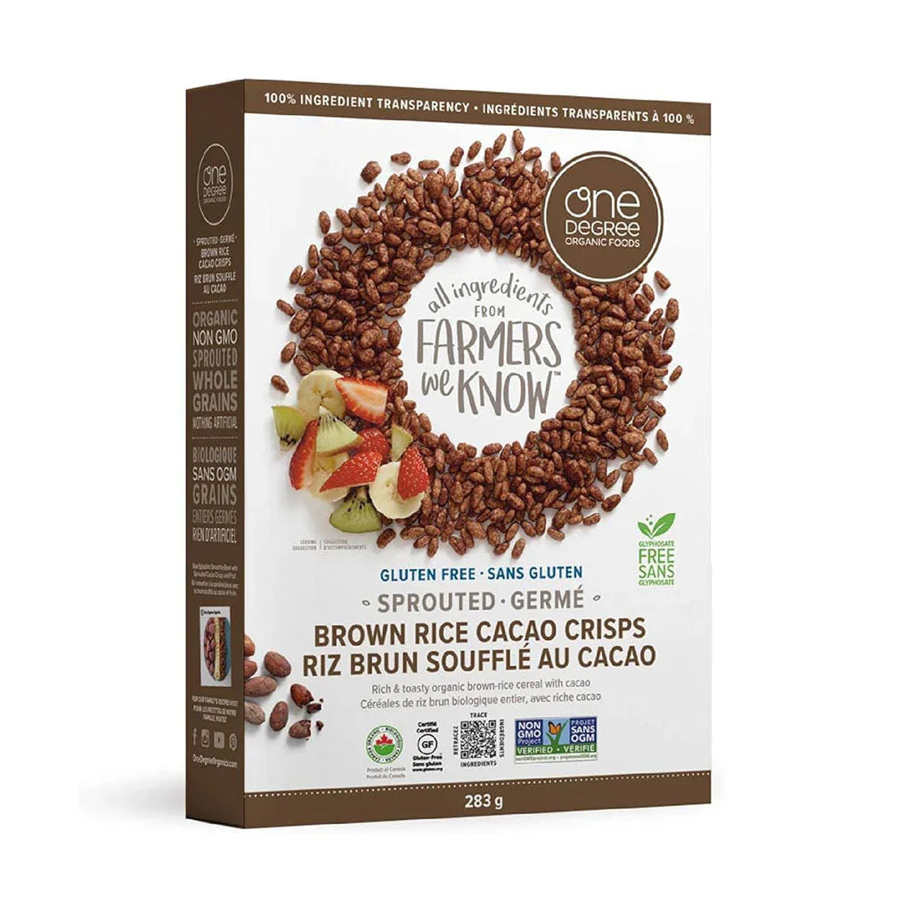 One Degree organic cereal puffed brown rice with cocoa - La Boite à Grains