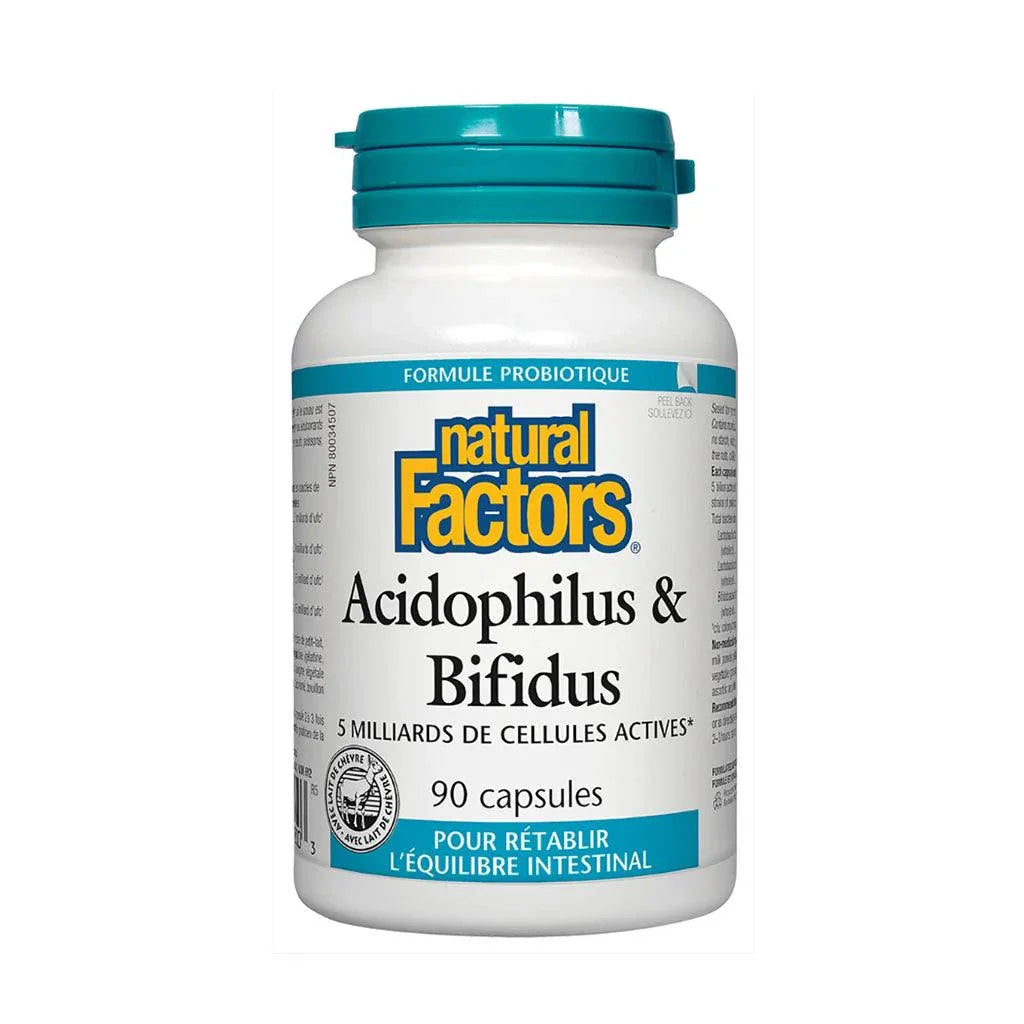 Acidophilus & Bifidus 5 Billion Natural Factors - La Boite à Grains