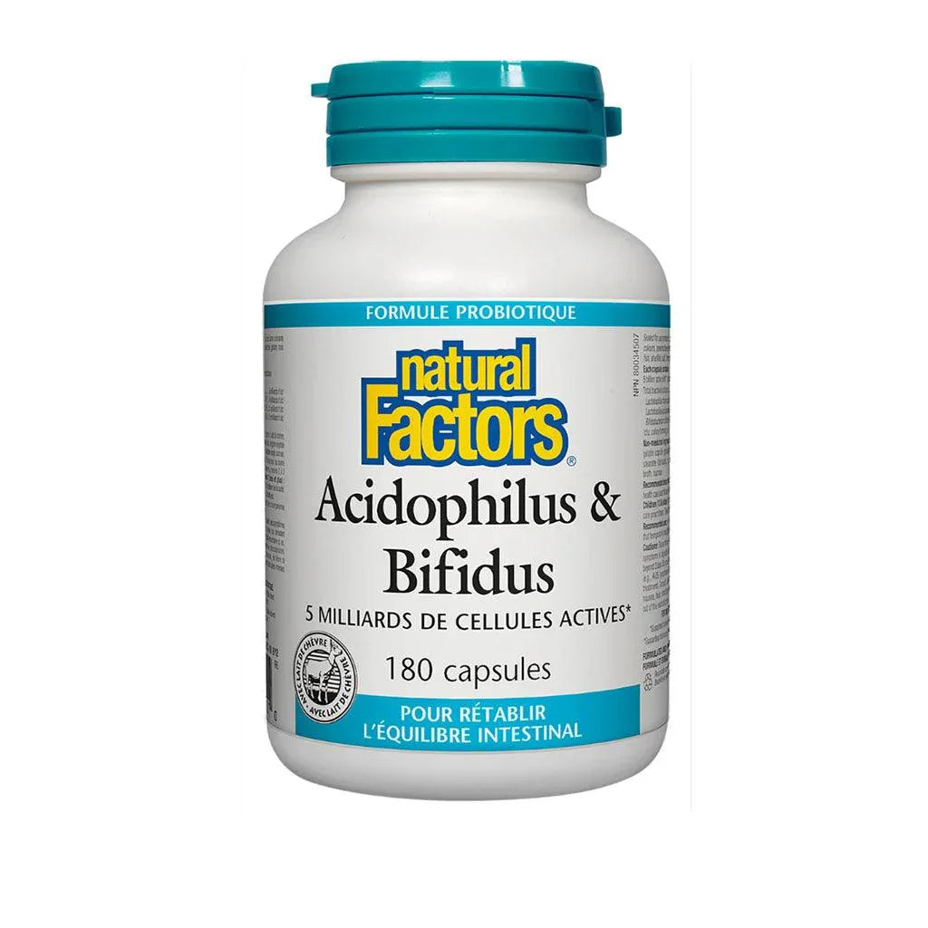 Acidophilus & Bifidus 5 Billion Natural Factors - La Boite à Grains
