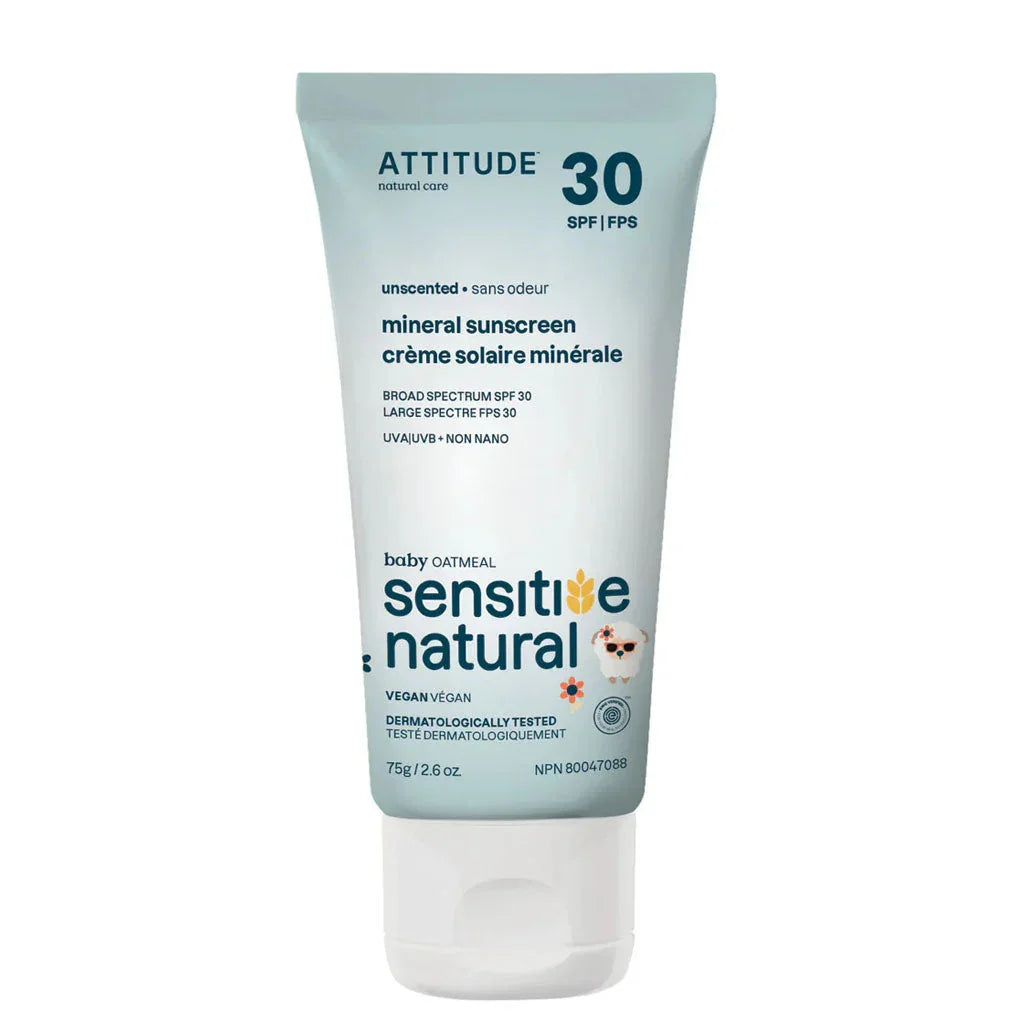 Attitude mineral sunscreen for sensitive skin SPF 30 babies and children 75 g - La Boîte à Grains