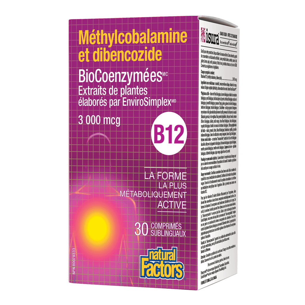 B12 Méthylcobalamine Natural Factors - La Boite à Grains