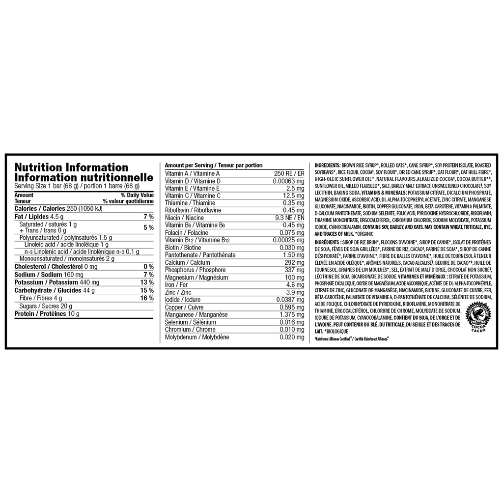 Barre Chocolat à la Menthe Clif - La Boite à Grains