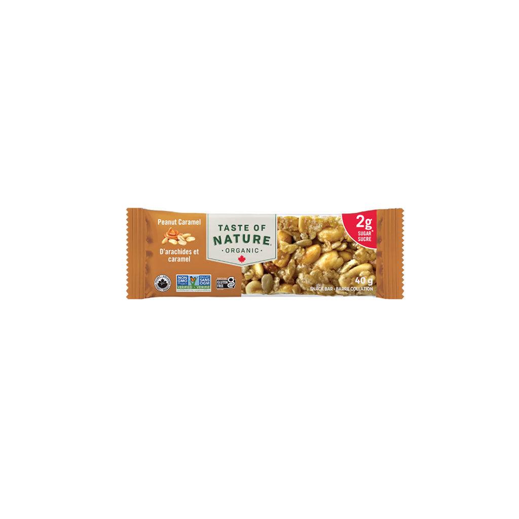 Barre Collation Arachides et Caramel Bio Taste of Nature - La Boite à Grains