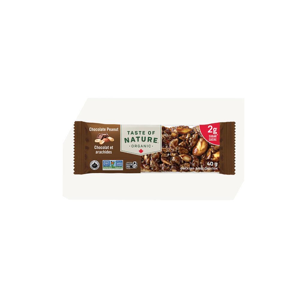 Barre Collation Chocolat et Arachides Bio Taste of Nature - La Boite à Grains