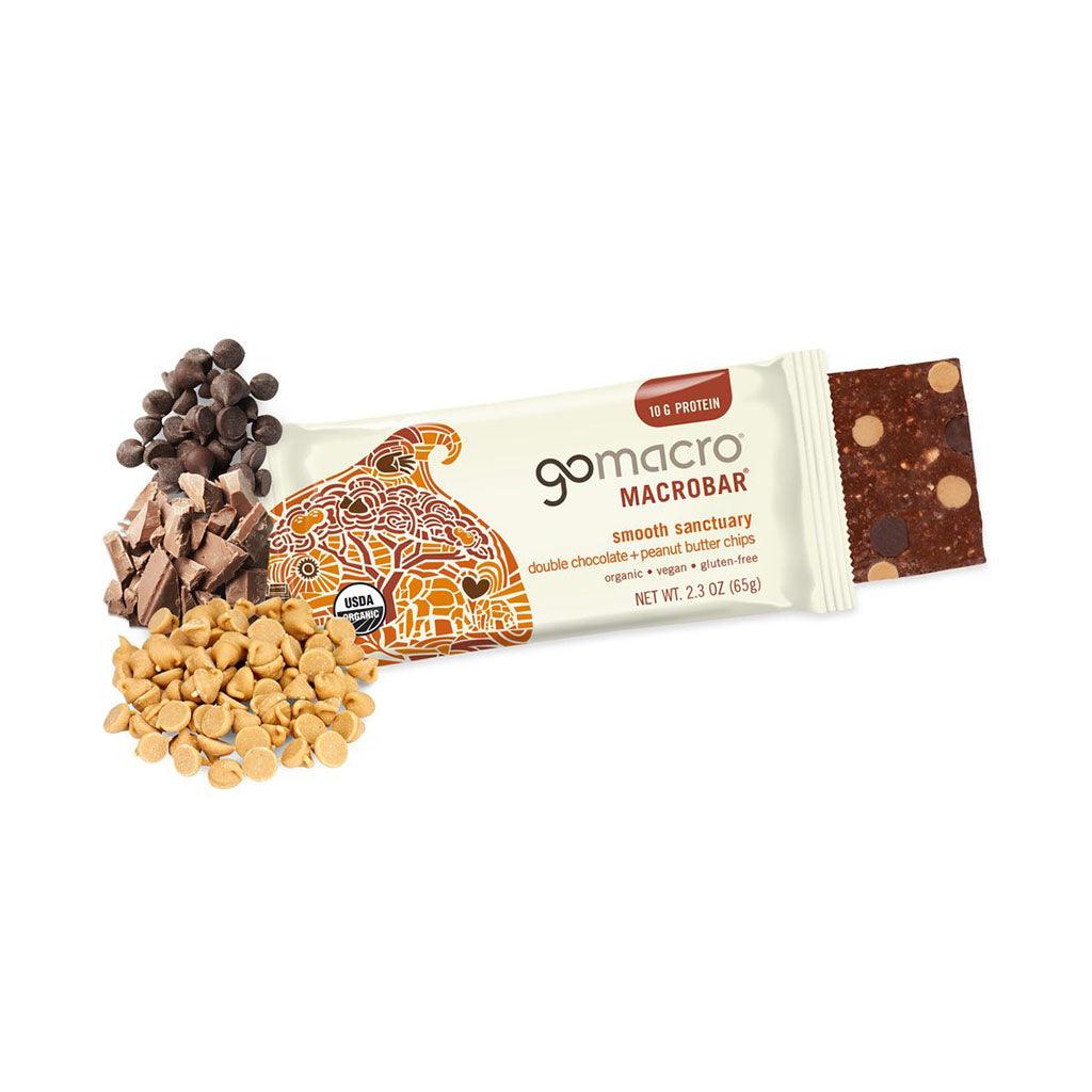 Barre Sanctuaire Paisible Beurre d'Arachide Double Chocolat GoMacro - La Boite à Grains