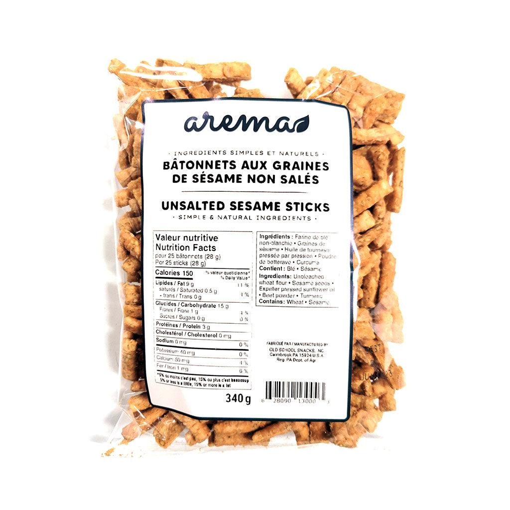 Bâtonnets aux Graines de Sésame Non Salés Arema - La Boite à Grains