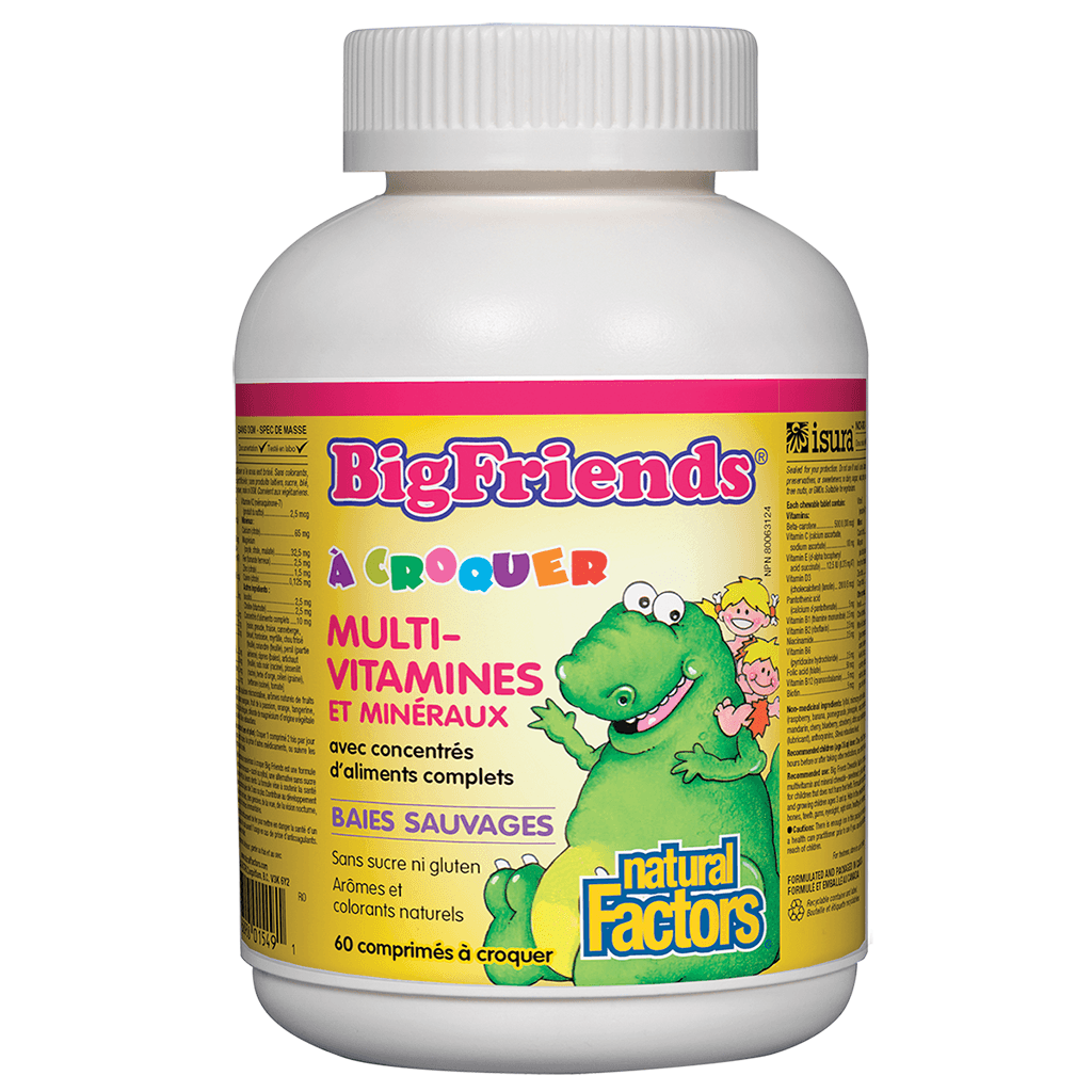 Big Friends Multivitamines & Minéraux à Croquer Natural Factors - La Boite à Grains