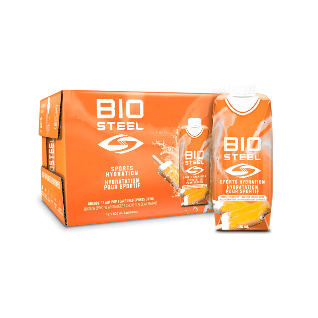biosteel hydratation pour sportif crème à l'orange 12 x 500 ml - La Boite à Grains