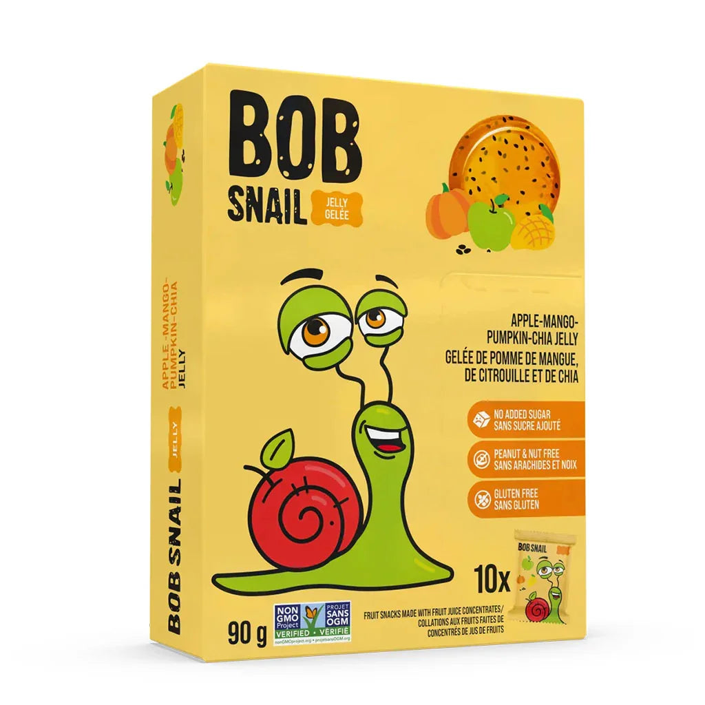 bob snail gelée de pommes mangues citrouille et chia 90 g 10x9 g - La boite à grains