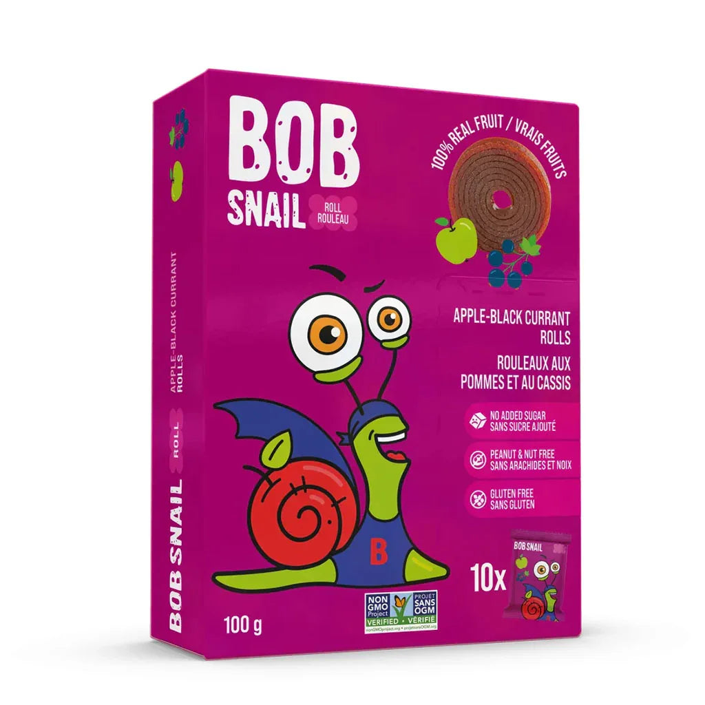 bob snail rouleaux aux pommes et au casses 100 g 10x10g - La Boite a grains