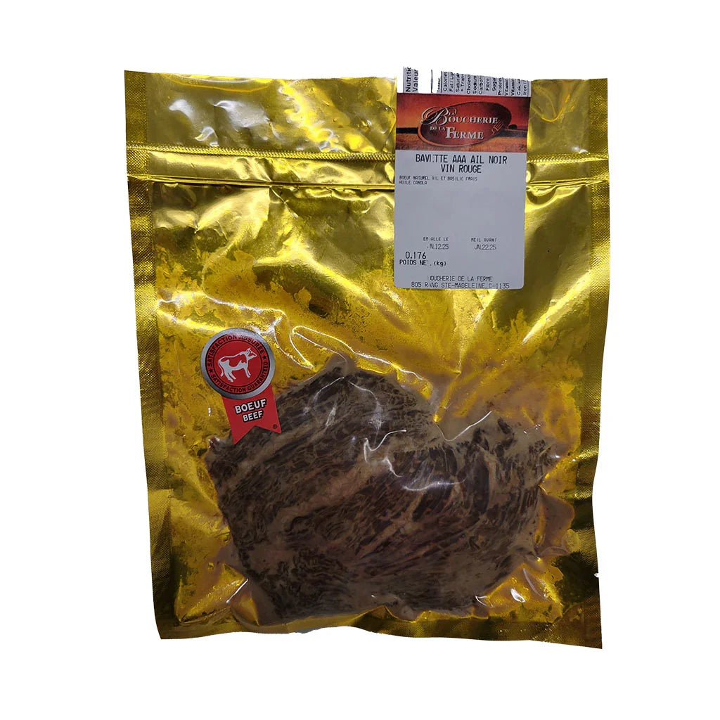 flank steak black garlic red wine Boucherie de la Ferme - La Boite à Grains