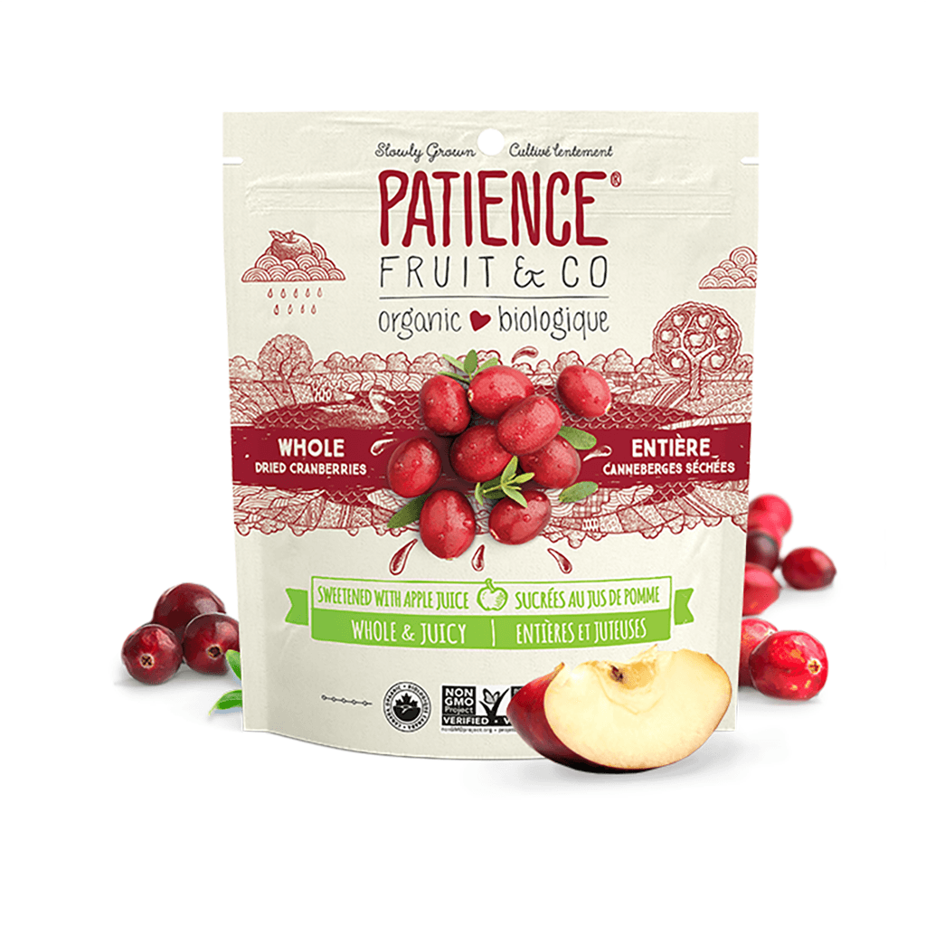 Canneberges Séchées Entières Sucrées au Jus de Pomme Patience Fruit & Co - La Boite à Grains