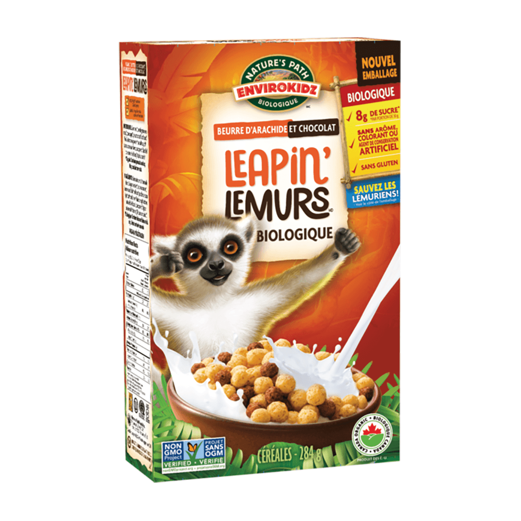 Céréales Envirokidz Leapin' Lemurs Beurre d'Arachide et Chocolat Nature's Path - La Boite à Grains