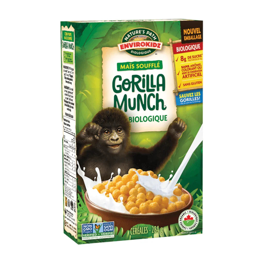 Envirokidz Popcorn Cereal Gorilla Munch Nature's Path - La Boite à Grains