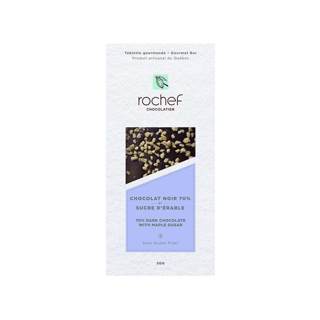 Chocolat Noir 70% et Sucre d'Érable Rochef Chocolatier - La Boite à Grains