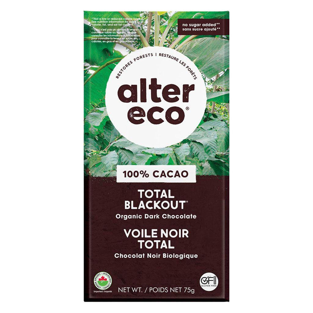 Chocolat Noir Biologique Voile Noir Total 100% de Cacao Alter Eco - La Boite à Grains