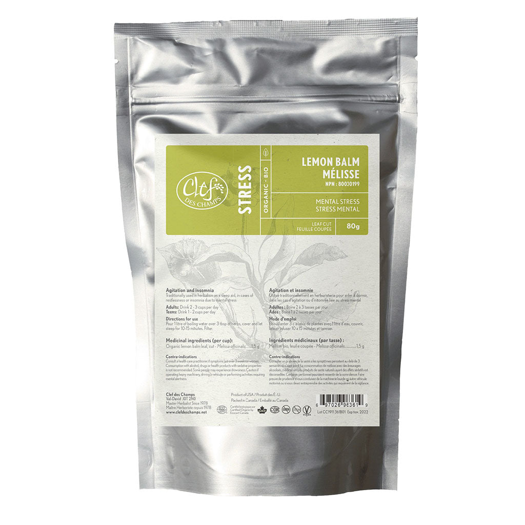 clef des champs tisane mélisse stress bio 80 g