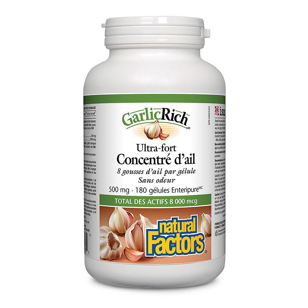 Concentré d'Ail Ultra Fort GarlicRich Natural Factors - La Boite à Grains