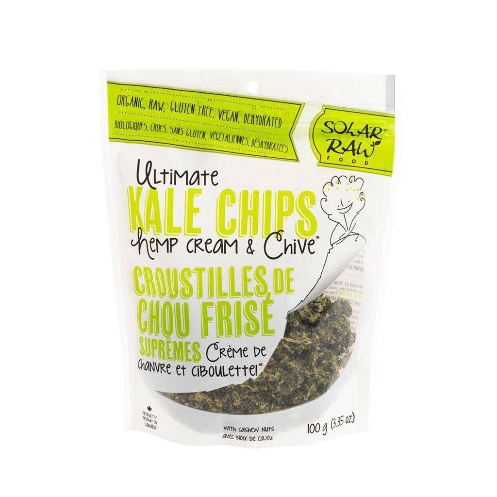 Supreme Kale Chips with Hemp Cream and Chives Solar Raw Food - La Boite à Grains