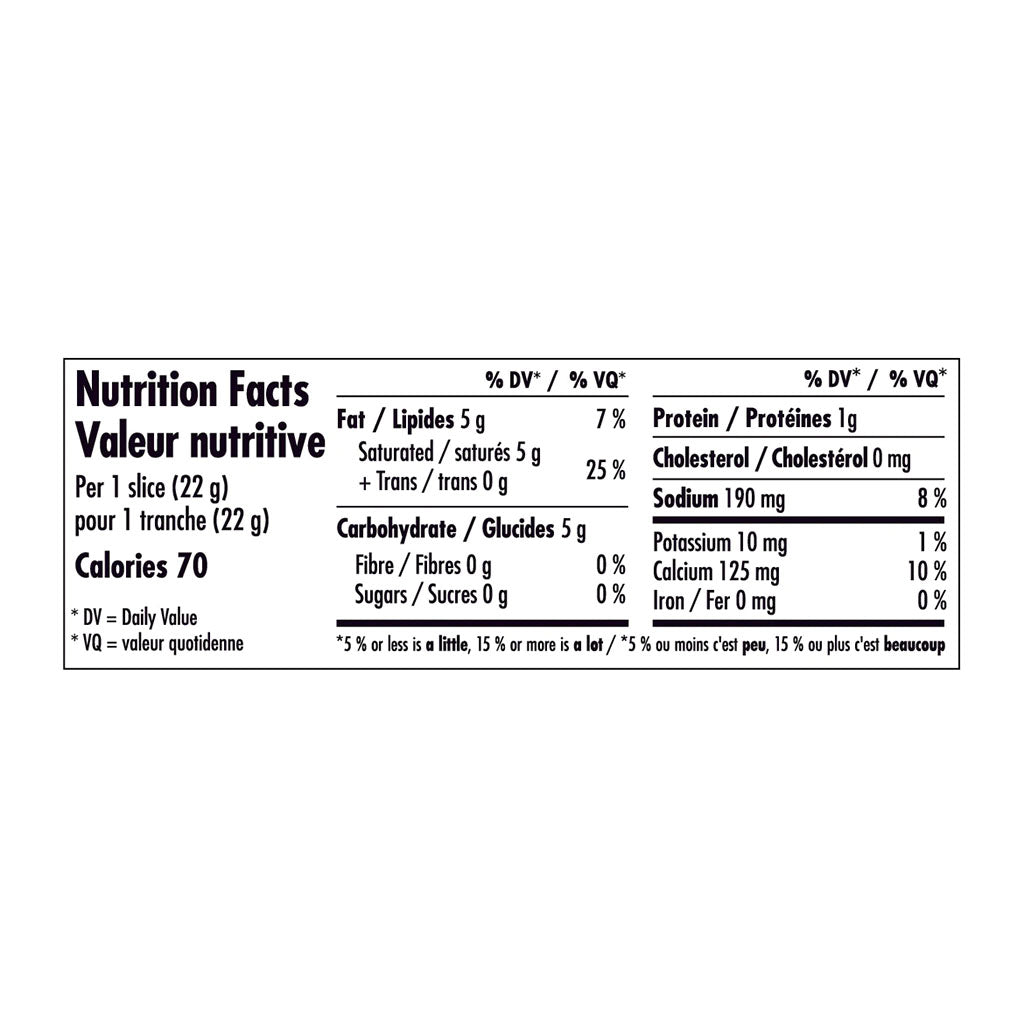 daiya tranches de gouda fumé 220 g valeur nutritive