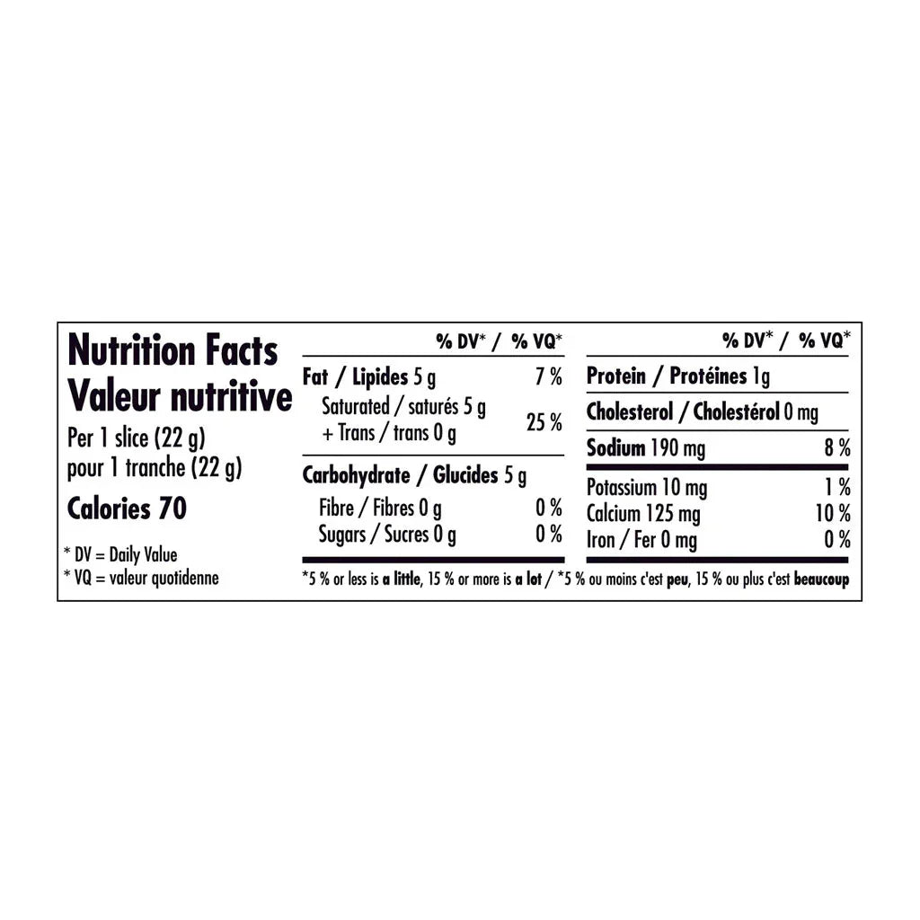 daiya tranches de gouda fumé 220 g valeur nutritive