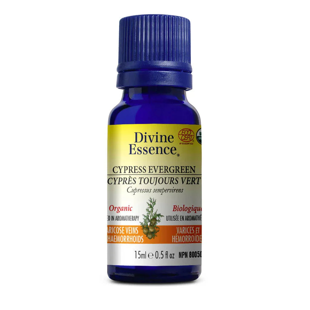 divine essence huile essentielle cyprès toujours vert biologique 15 ml