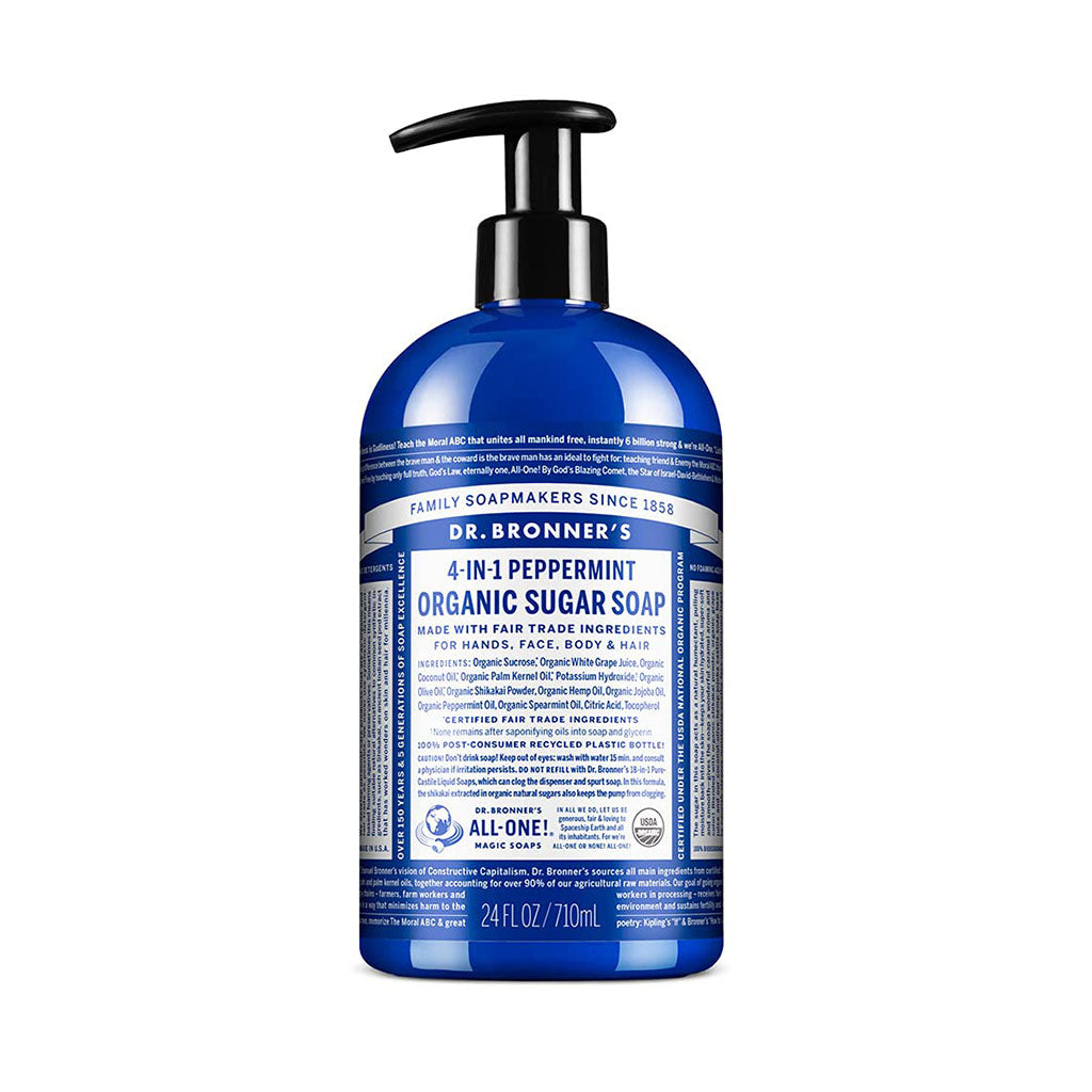 Dr Bronner's organic sugar soap 4 in 1 peppermint - La Boite à Grains