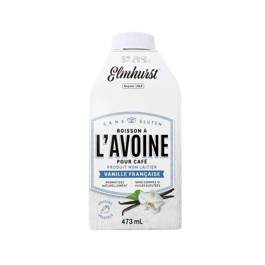 elmhurst boisson à l'avoine pour café vanille française 473 ml - La Boite à Grains