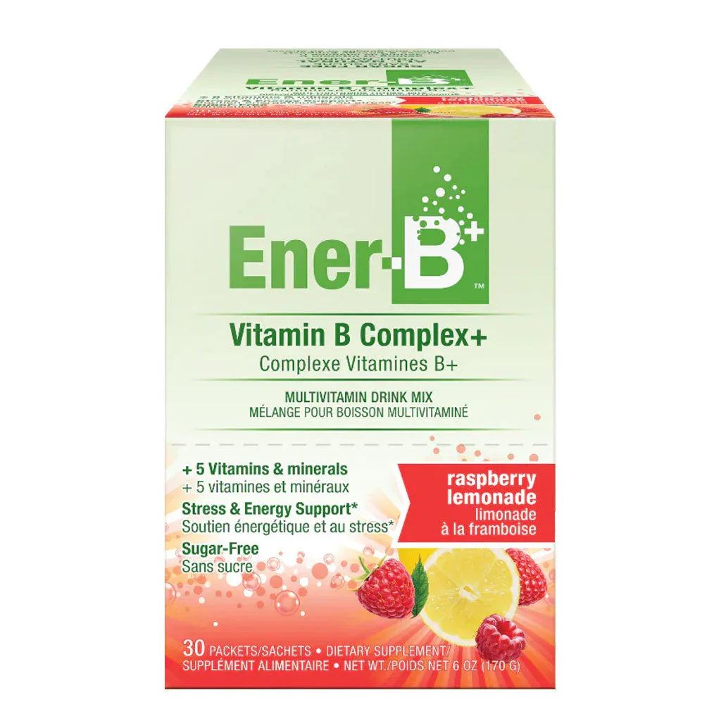 Ener-life ener-b complexe vitamines b limonade à la framboise 30 sachets - La Boite à Grains