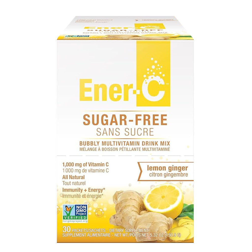 Ener-life ener-c mélange à boisson vitamine c citron gingembre sans sucre 30 sachets - La Boite à Grains