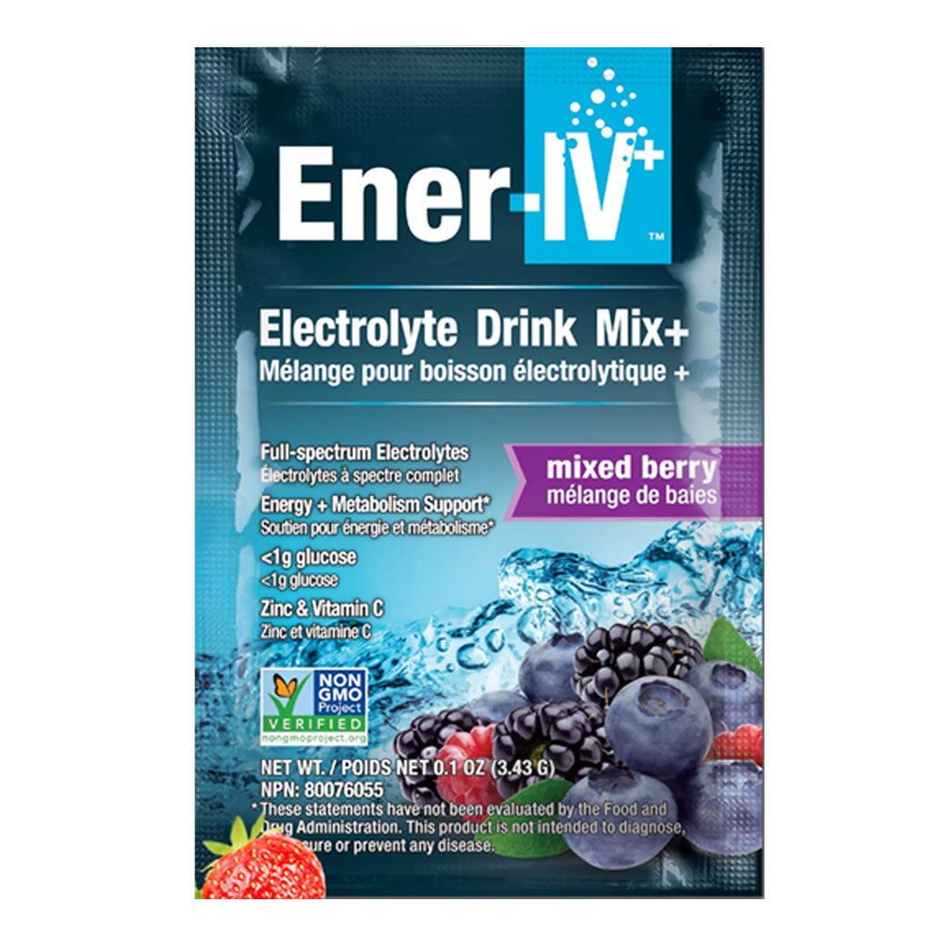 Ener-life ener-iv mélange pour boisson électrolytique mélange de baies 3.43 g - La Boite à Grains