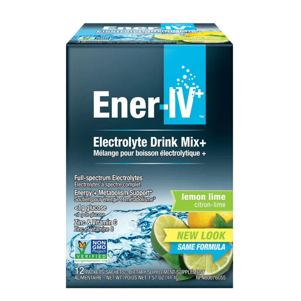 Ener-life ener-iv lemon lime electrolyte drink mix 12 sachets - La Boite à Grains
