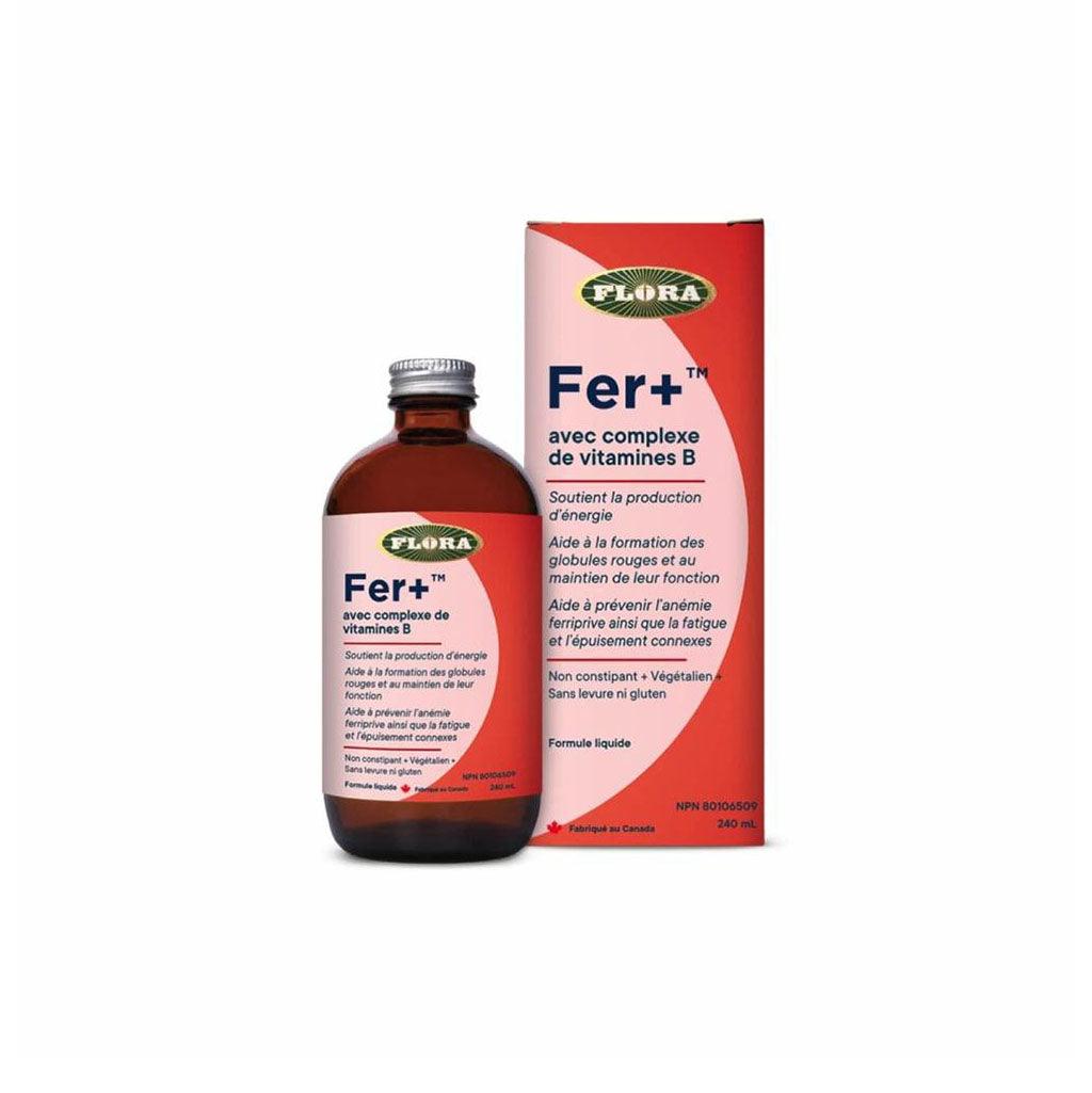 Fer+ avec Complexe de Vitamines B (Liquide) Flora - La Boite à Grains