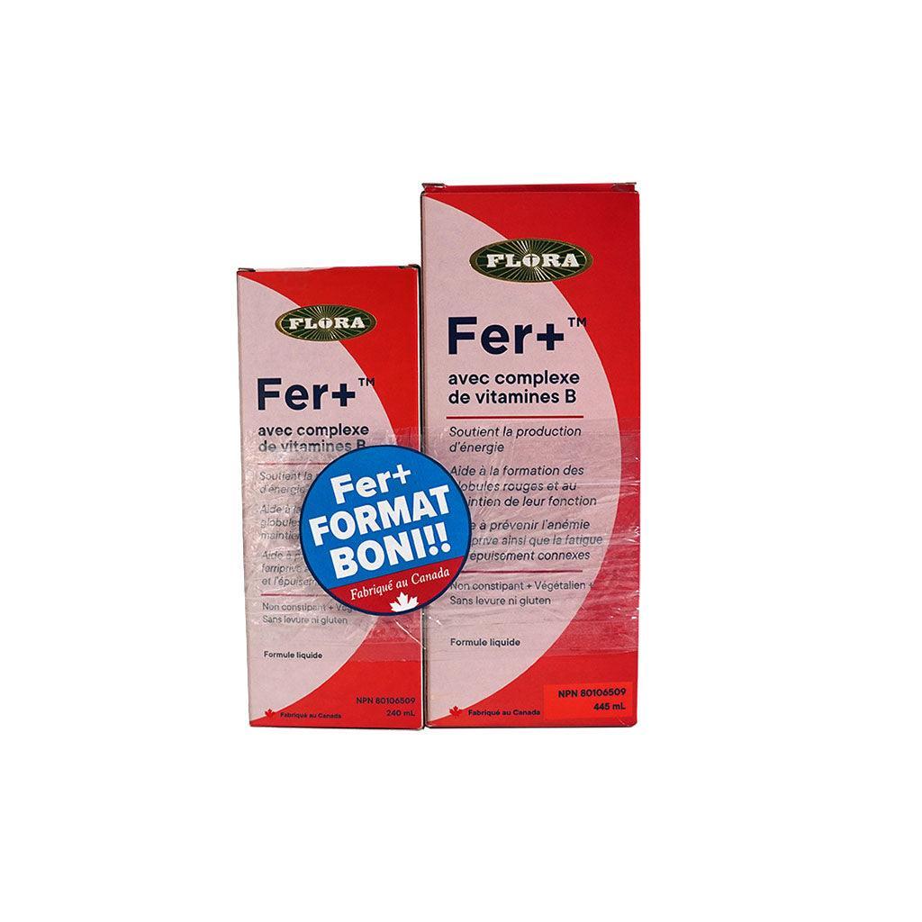Fer+ avec Complexe de Vitamines B (Liquide) Flora - La Boite à Grains