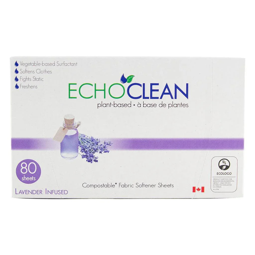 EchoClean Lavender Compostable Fabric Softener Sheets - La Boite à Grains