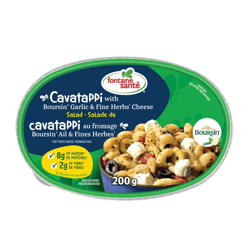 cavatappi salad with Boursin cheese Fontaine Santé - La Boite à Grains