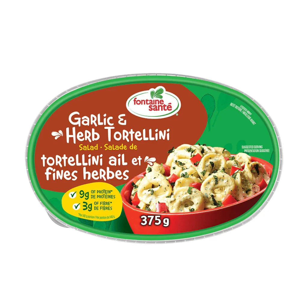 Garlic and herb tortellini salad Fontaine Santé - La Boite à Grains