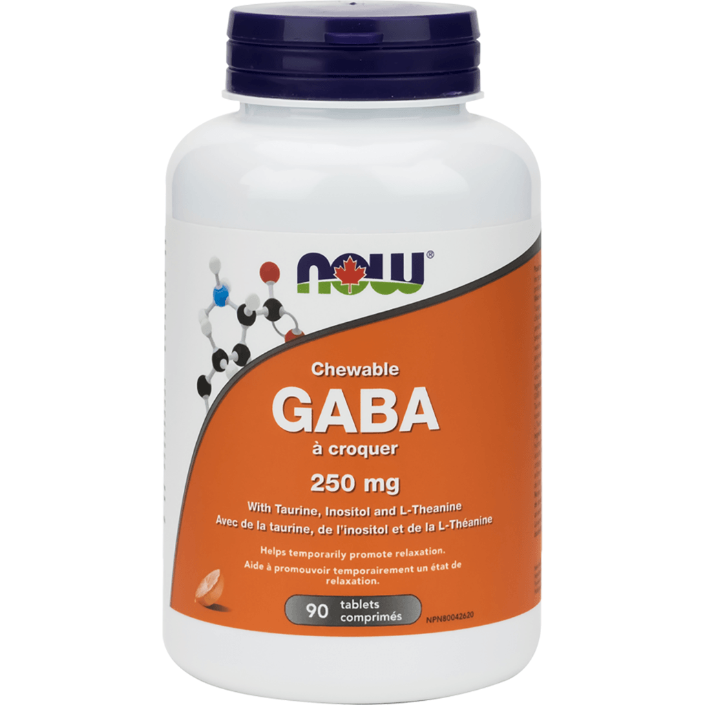 GABA à Croquer 250 mg Now - La Boite à Grains