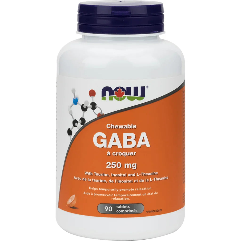 GABA Chewable 250 mg Now - La Boite à Grains