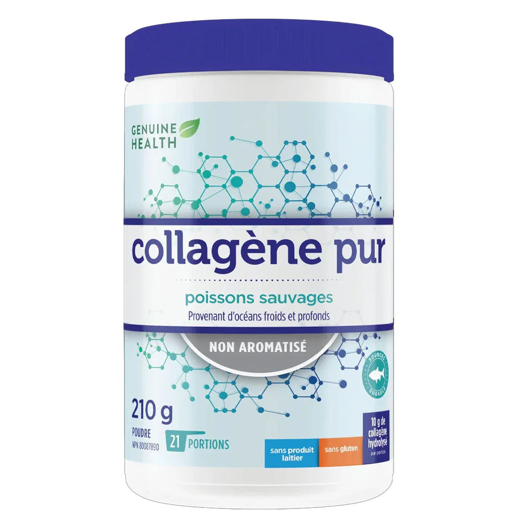 Genuine health pure unflavored marine collagen 210 g - La Boite à Grains