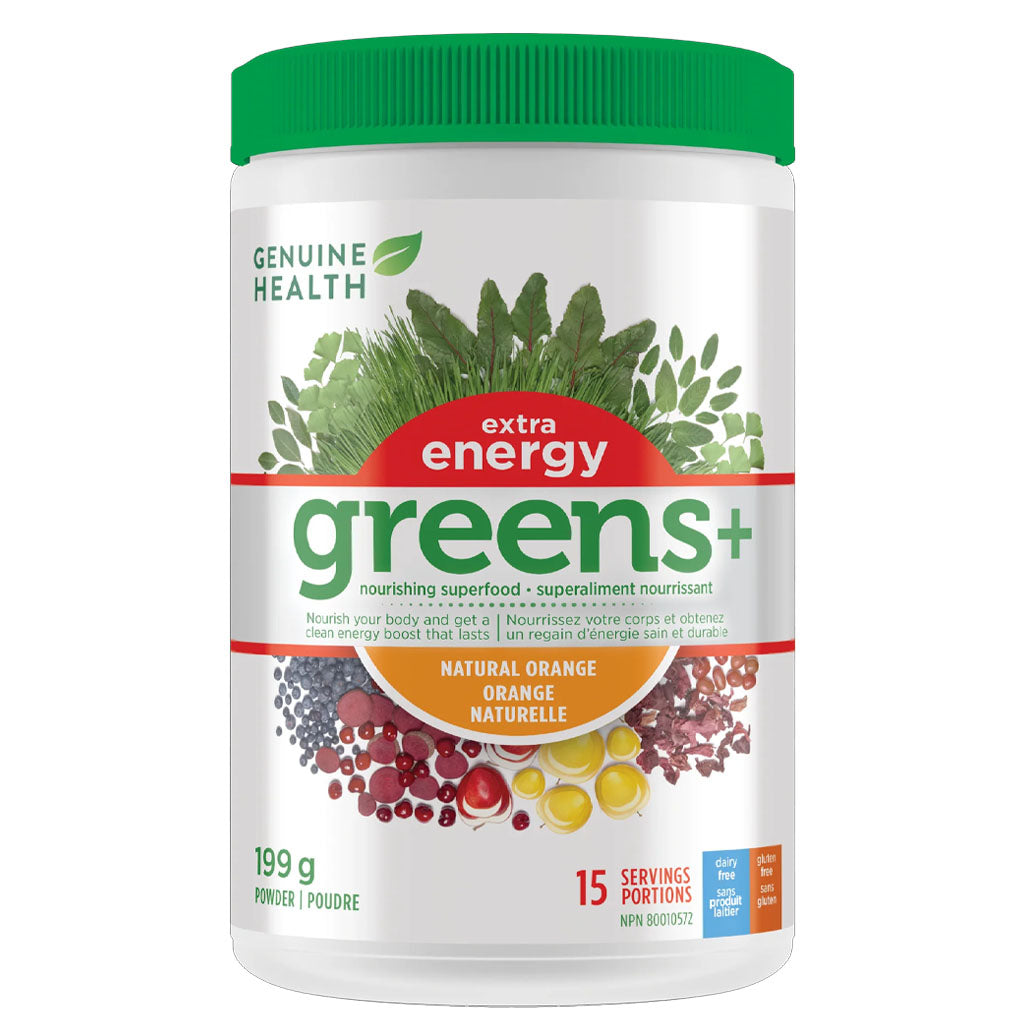 Genuine health greens+ extra energy orange naturelle 199 g - La Boite à Grains