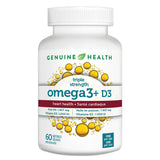 Genuine health omega3 triple strenght +D3 60 gélules - La Boite à Grains