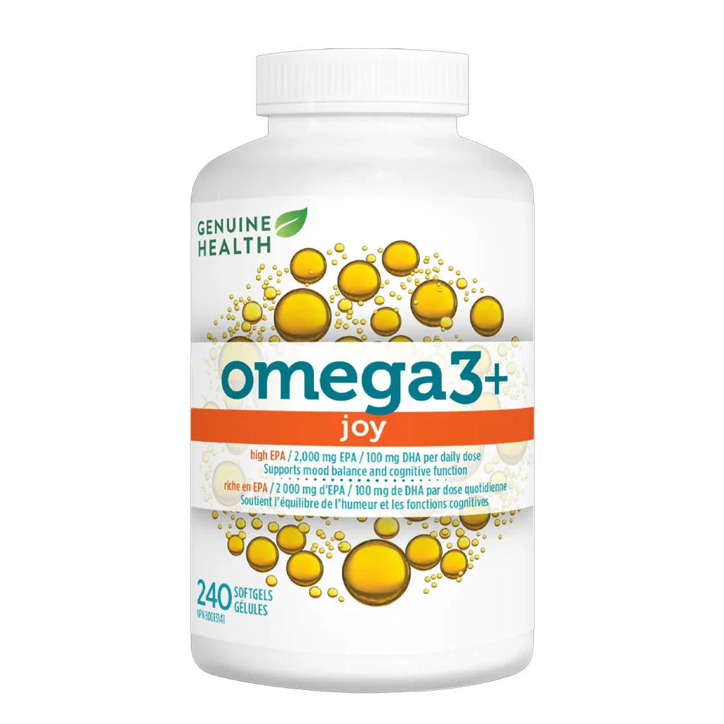 Genuine health omega3+ joy 240 capsules - La Boite à Grains
