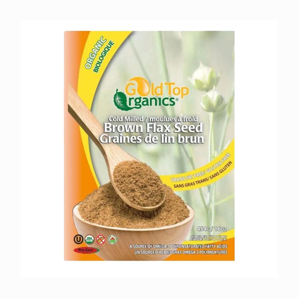 graines de lin brun moulues à froid biologiques Gold Top Organics - La Boite à Grains