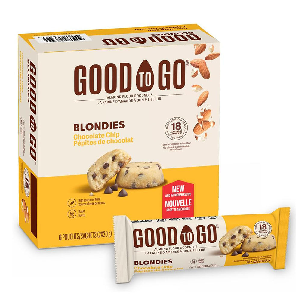 good to go blondies pépites de chocolat 6 x 40 g