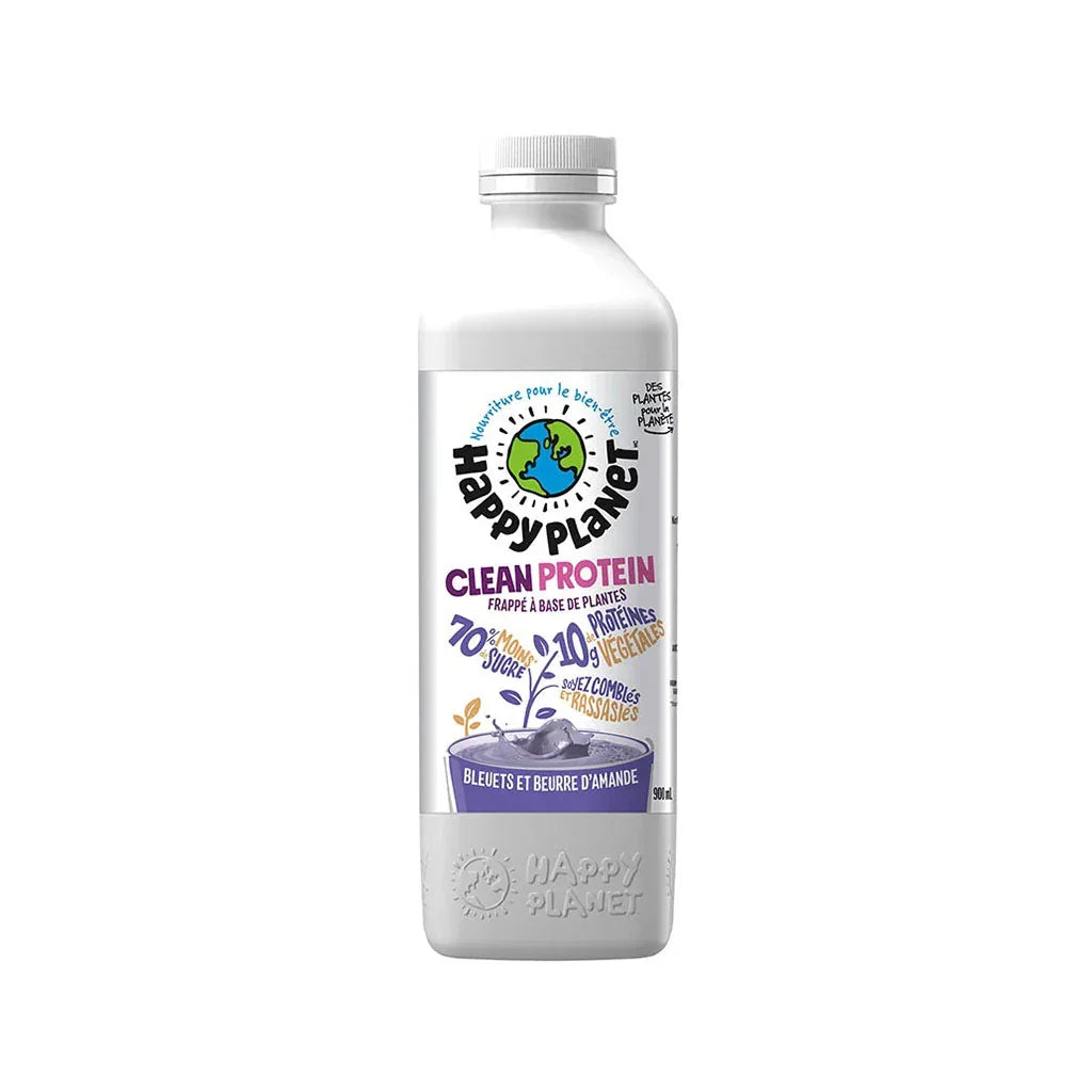 smoothie clean protein bleuets et beurre d'amande Happy Planet - La Boite à Grains