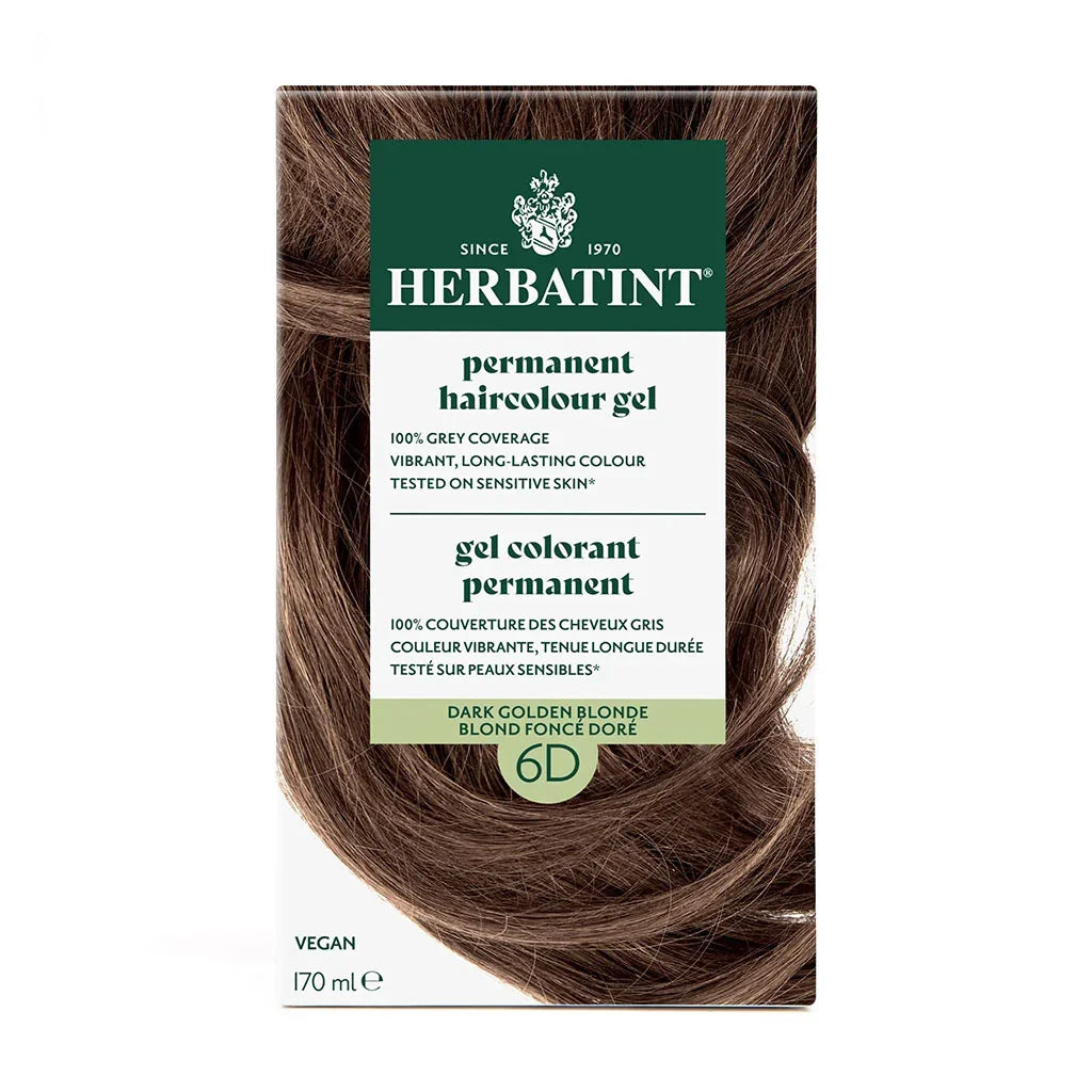 Permanent Hair Dye - Dark Golden Blonde 6D Herbatint - La Boite à Grains