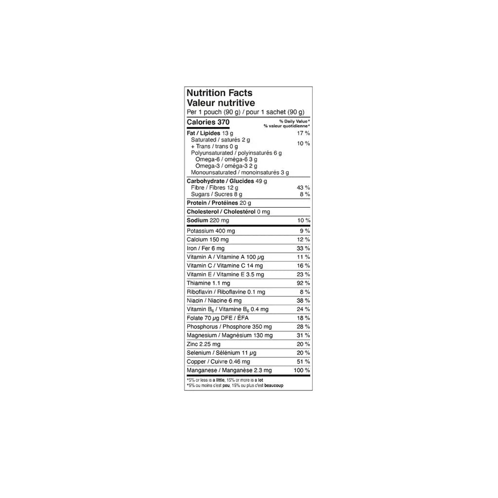 holos cocoa muesli to prepare the day before organic 90 g nutritional value