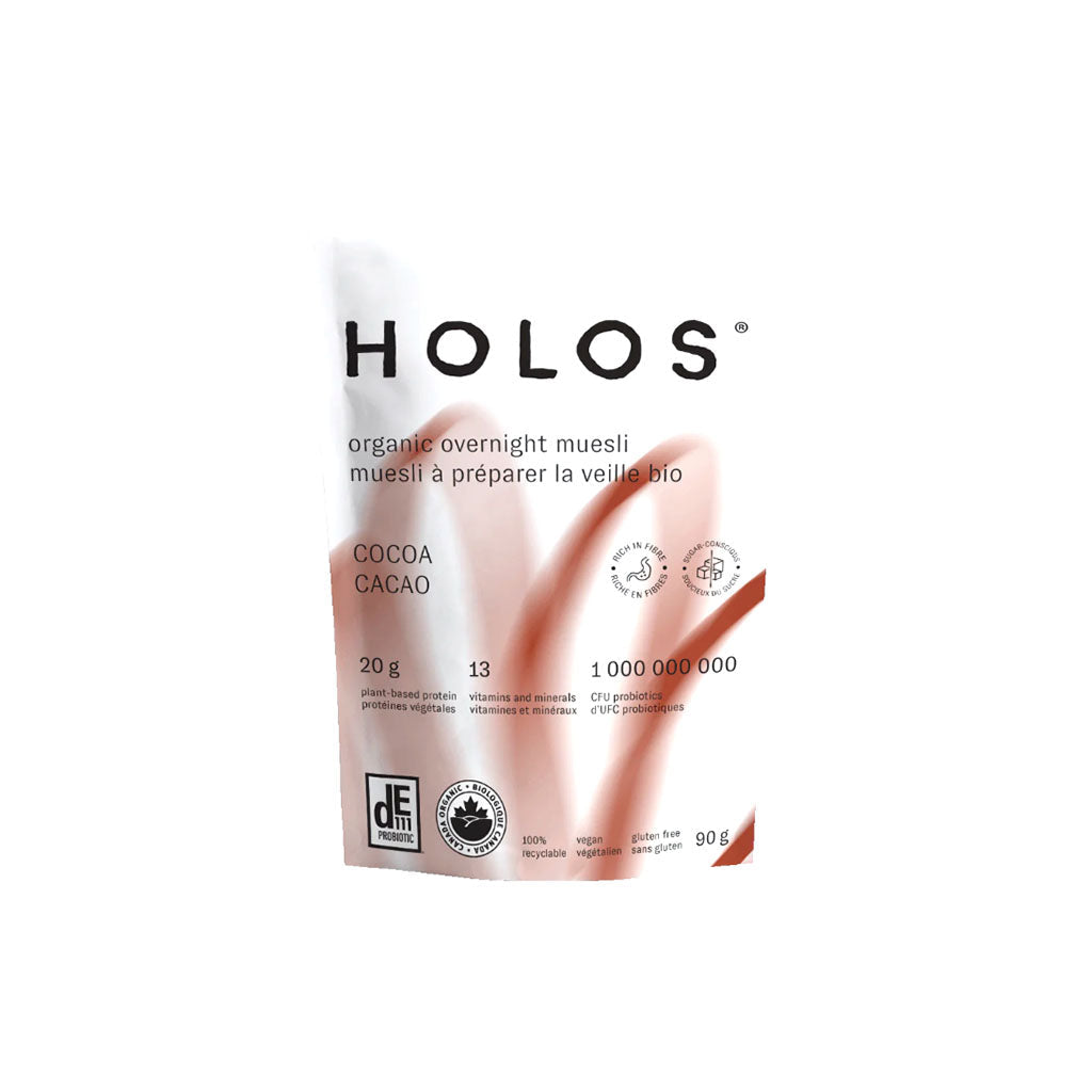 holos cacao muesli à préparer la veille bio 90 g